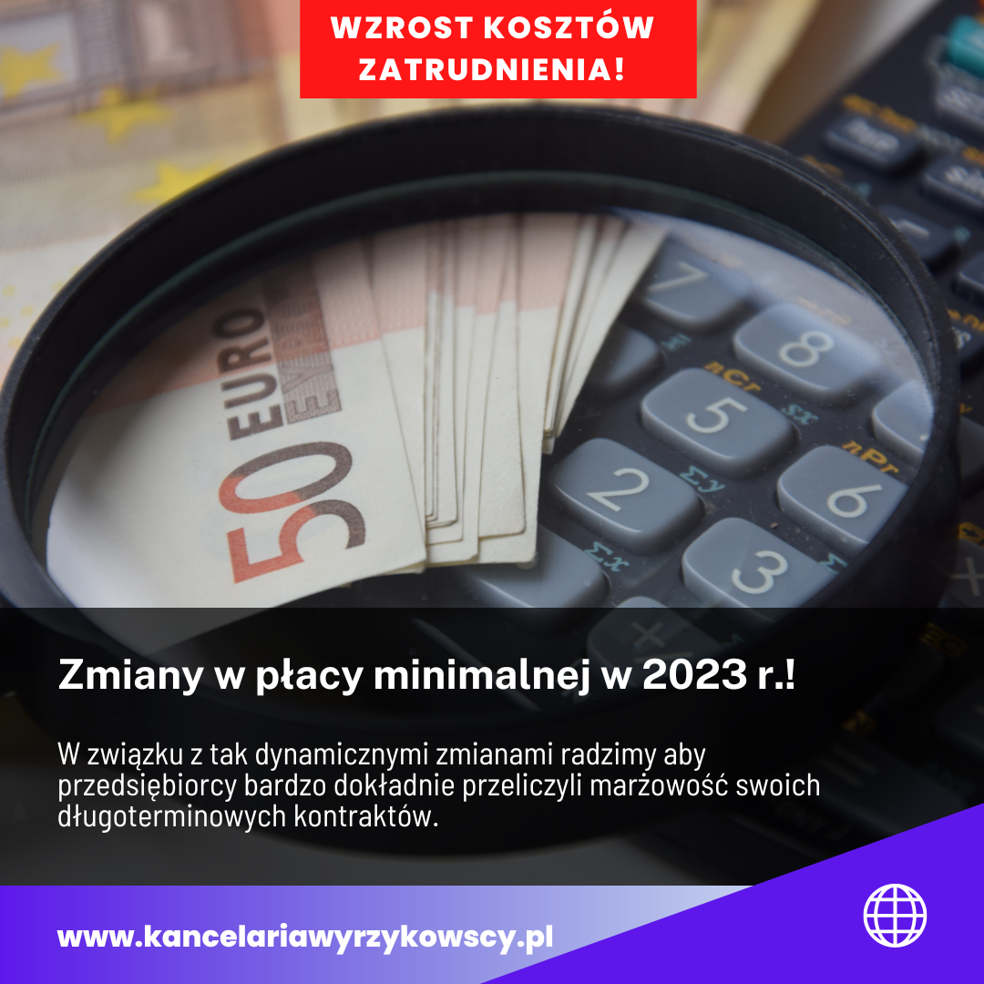 Zmiany w płacy minimalnej w 2023 r.